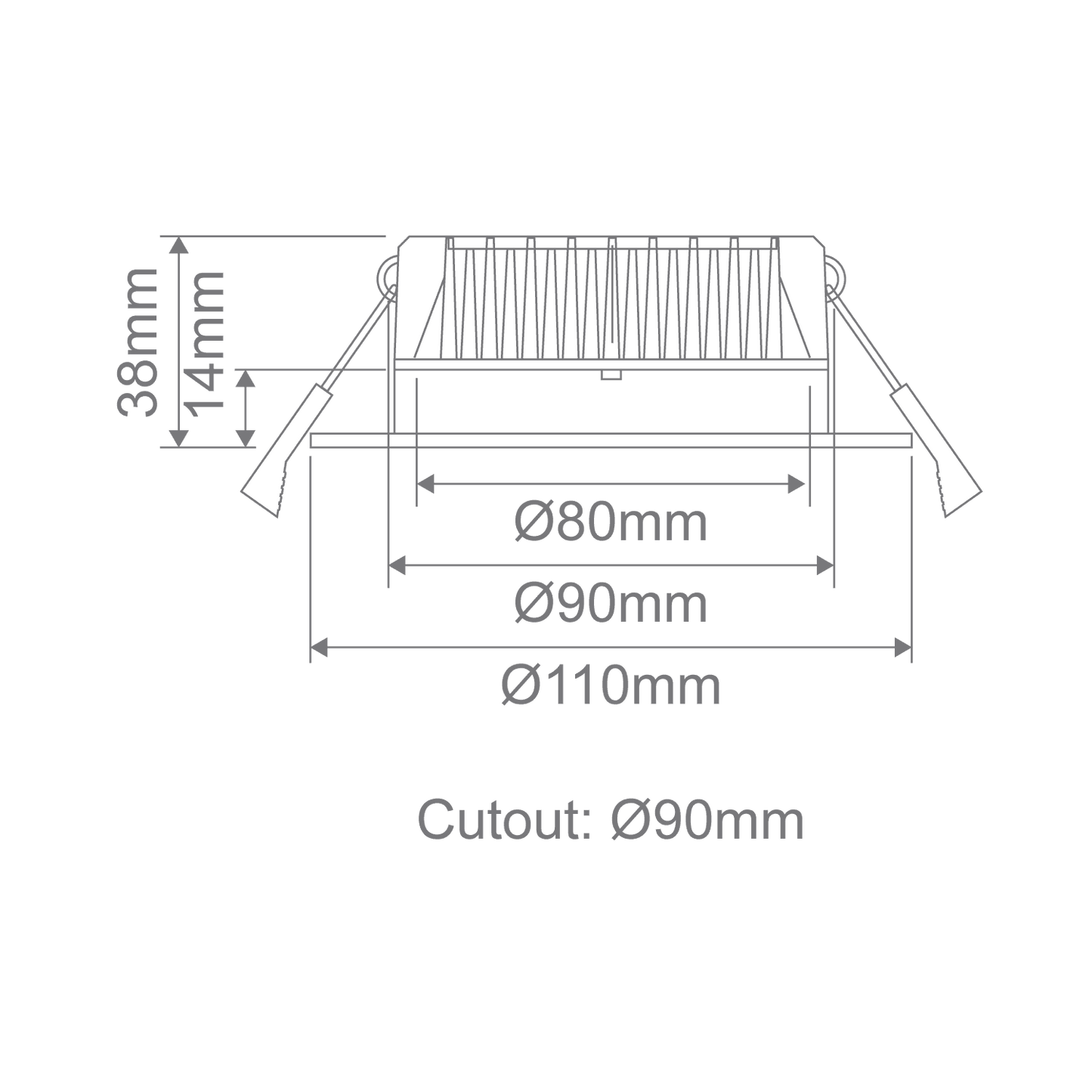 DECO 13 - 13W LED Tri-Colour Round Dimmable Deepset Downlight
