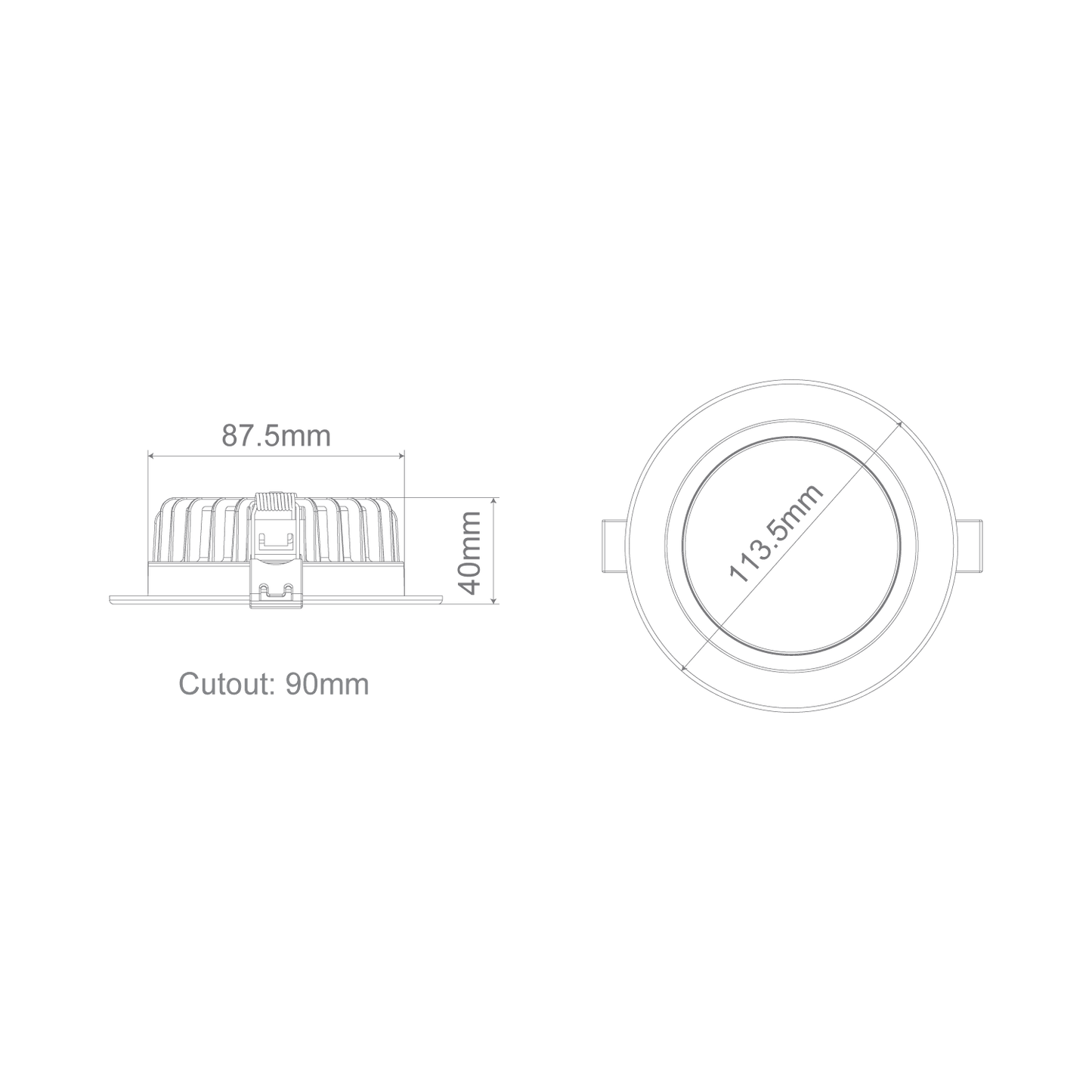 TACK 8W LED Tri-Colour Dimmable Deepset Downlight
